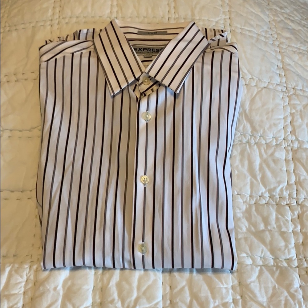 Express fitted medium striped shirt size med